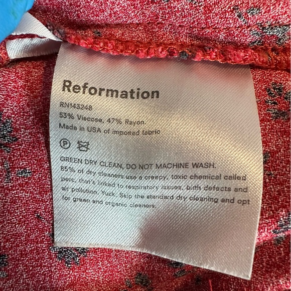 Reformation Red and Black Milla Dress Size 0 - Picture 8 of 8